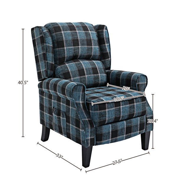 Tartan fabric recliner online chair